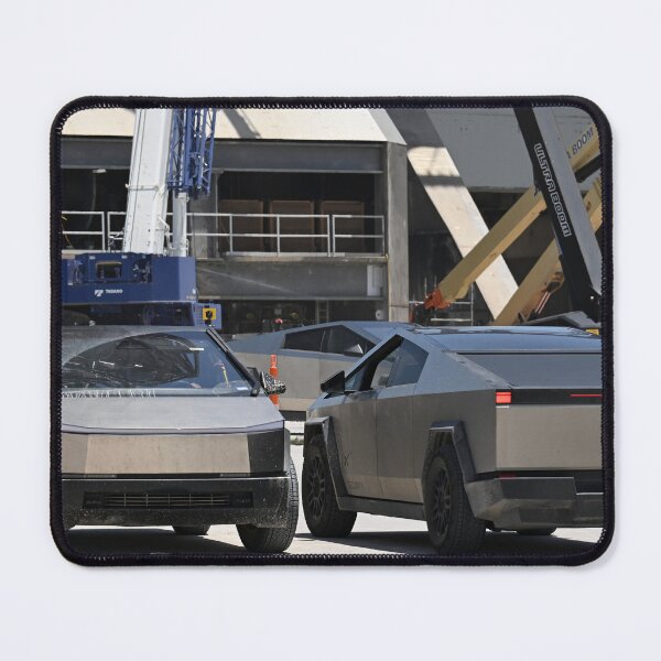 Item preview, Tesla Cyber Trucks outside SpaceX Starbase launchpad designed and sold by STFPhotoAgency.