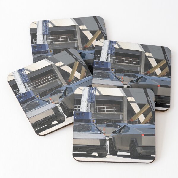 Item preview, Tesla Cyber Trucks outside SpaceX Starbase launchpad designed and sold by STFPhotoAgency.