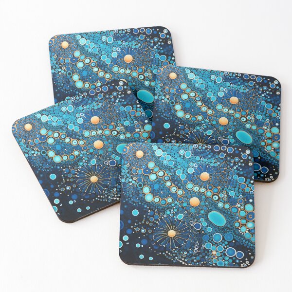 Item preview, Aboriginal Inspired Dot Art - Deep Ocean Underwater Flowers designed and sold by GrinGalore.