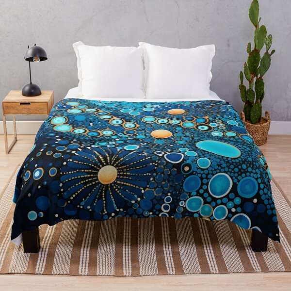 Item preview, Aboriginal Inspired Dot Art - Deep Ocean Underwater Flowers designed and sold by GrinGalore.