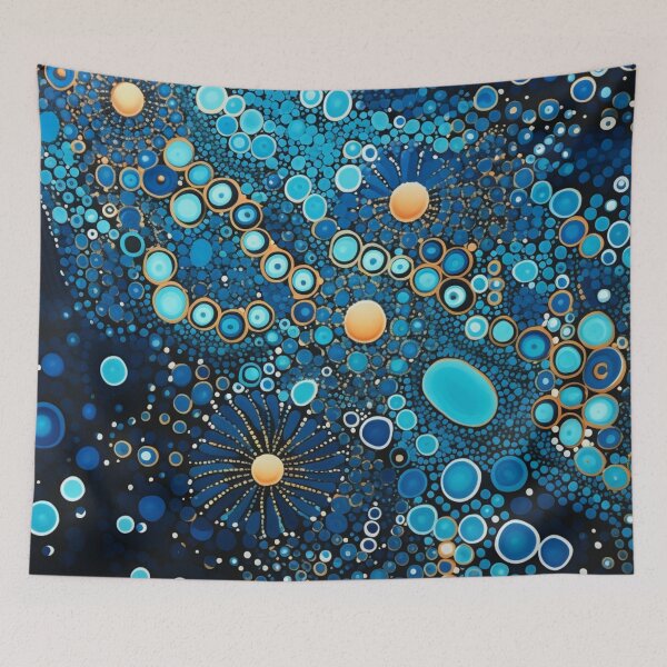 Item preview, Aboriginal Inspired Dot Art - Deep Ocean Underwater Flowers designed and sold by GrinGalore.