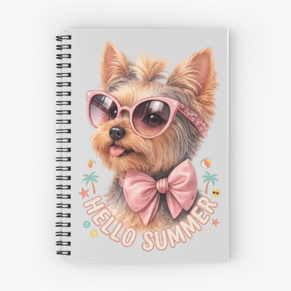 Item preview, Hello Summer Cute Yorkshire Terrier Pink Sunglasses Dog Lover T-Shirt designed and sold by Yorkie Magic Studio .