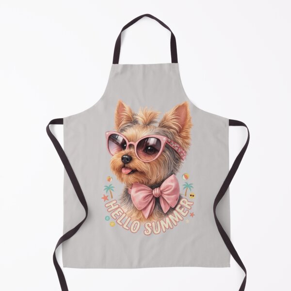Item preview, Hello Summer Cute Yorkshire Terrier Pink Sunglasses Dog Lover T-Shirt designed and sold by Yorkie Magic Studio .