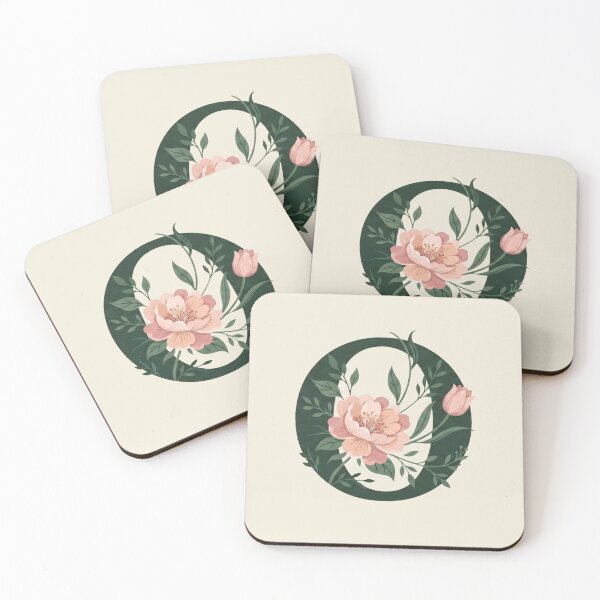 Item preview, Blush pink Floral Letter O Monogram Botanical designed and sold by ITCHAWAWAA.