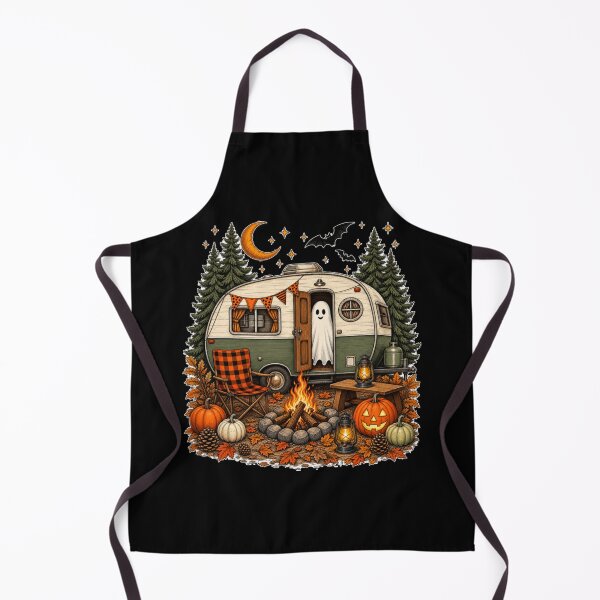 Item preview, Halloween Camping Ghost Vintage Camper Fall Pumpkin Autumn Pullover designed and sold by Jone Cham.