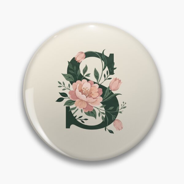 Item preview, Blush pink Floral Letter S Monogram Botanical designed and sold by ITCHAWAWAA.