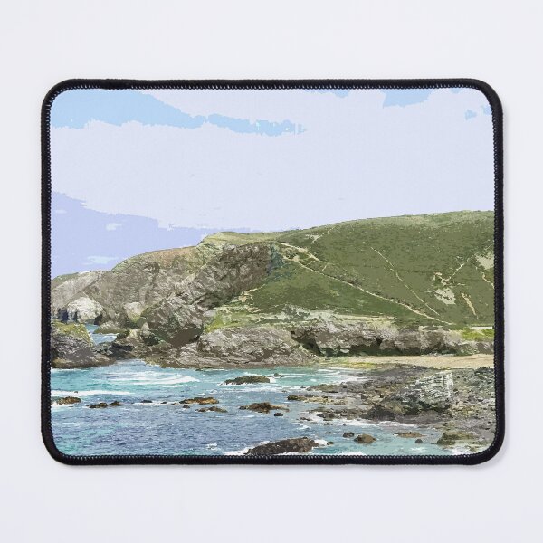 Item preview, St Agnes Cornwall.  Trevellas Cove Cornish Travel poster Uk designed and sold by BarbaraGlebska.