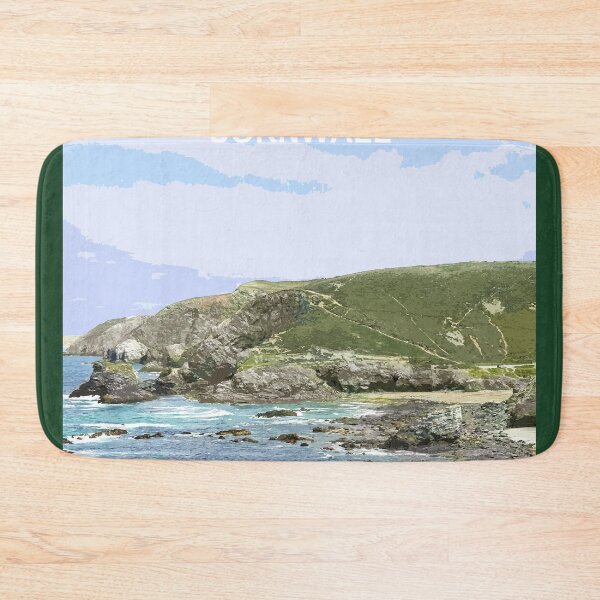 Item preview, St Agnes Cornwall.  Trevellas Cove Cornish Travel poster Uk designed and sold by BarbaraGlebska.