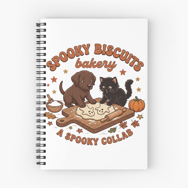 Item preview, Spooky Biscuits Bakery Cute Halloween Cat and Dog Baking Graphic designed and sold by KreatoLab.