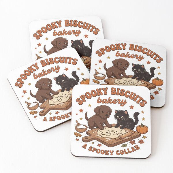 Item preview, Spooky Biscuits Bakery Cute Halloween Cat and Dog Baking Graphic designed and sold by KreatoLab.