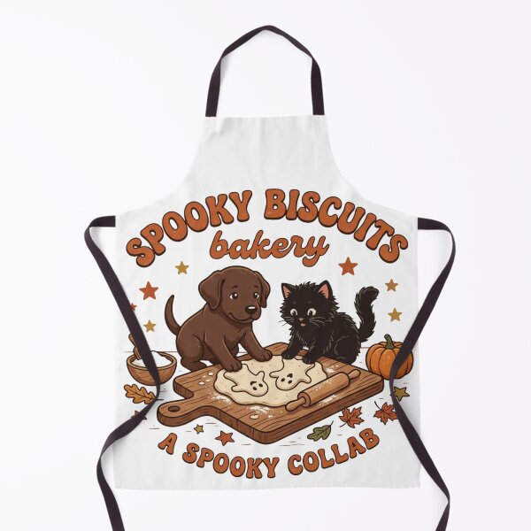 Item preview, Spooky Biscuits Bakery Cute Halloween Cat and Dog Baking Graphic designed and sold by KreatoLab.