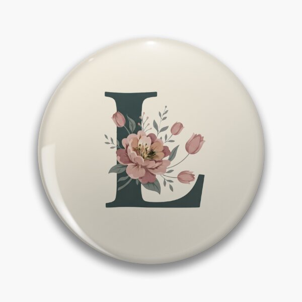 Item preview, Blush pink Floral Letter L Monogram Botanical designed and sold by ITCHAWAWAA.