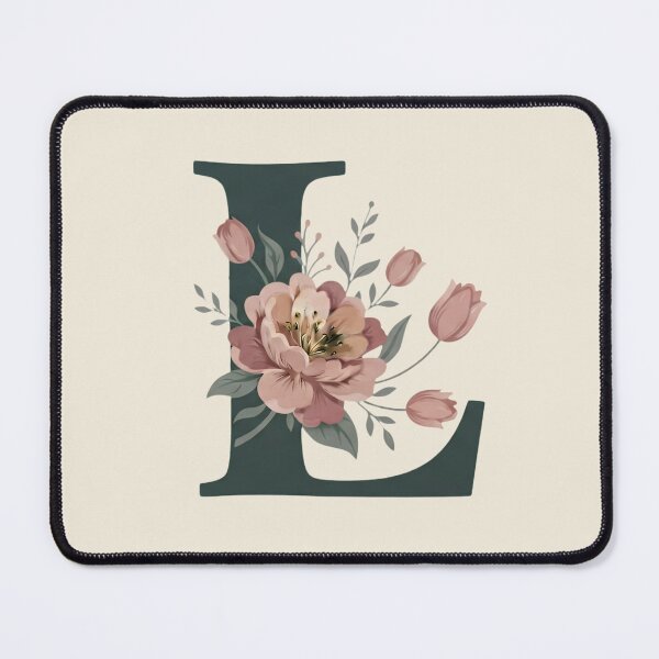 Item preview, Blush pink Floral Letter L Monogram Botanical designed and sold by ITCHAWAWAA.