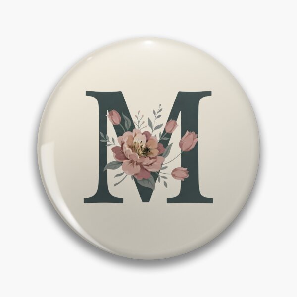 Item preview, Blush pink Floral Letter M Monogram Botanical designed and sold by ITCHAWAWAA.