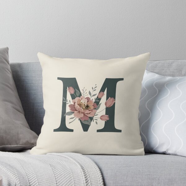 Item preview, Blush pink Floral Letter M Monogram Botanical designed and sold by ITCHAWAWAA.