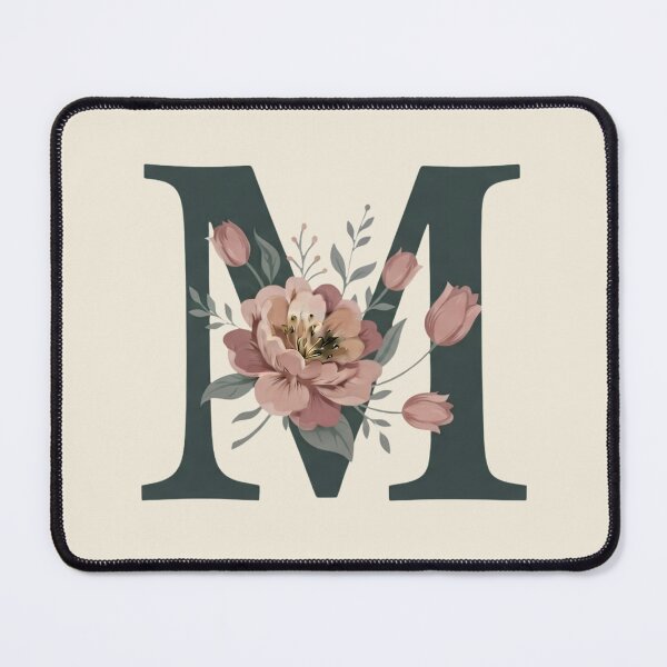 Item preview, Blush pink Floral Letter M Monogram Botanical designed and sold by ITCHAWAWAA.