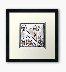 N for Neck Tie Framed Print