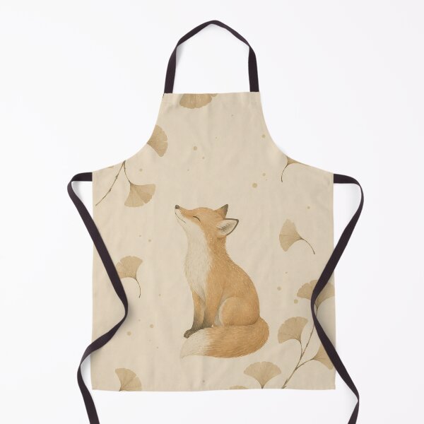 Item preview, Sitting Fox with Ginkgo Leaves Soft Watercolor designed and sold by Jozefin's Studio.