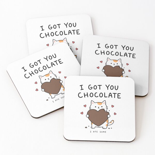 Item preview, I Got You Chocolate I Ate Some Funny Valentine Cat designed and sold by MonkiFlipp.