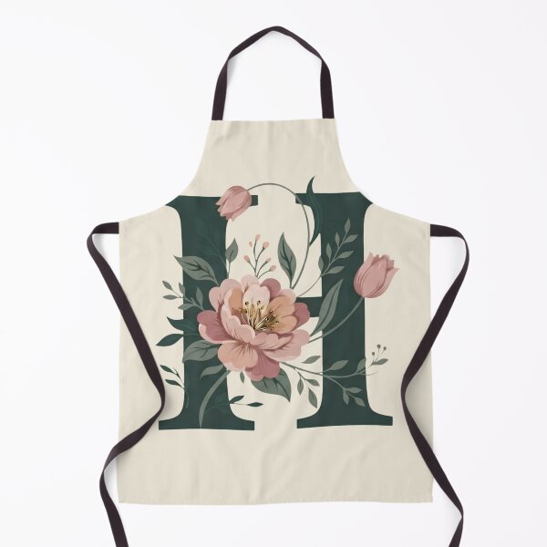 Item preview, Blush pink Floral Letter H Monogram Botanical designed and sold by ITCHAWAWAA.