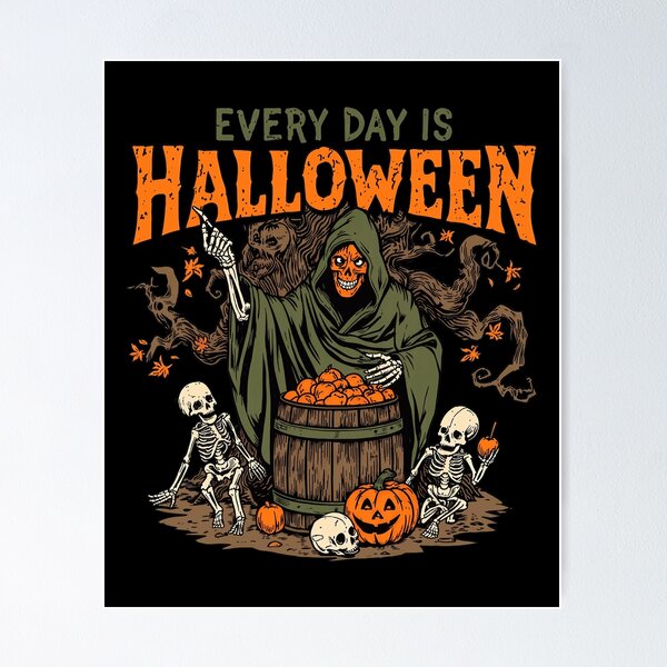 Item preview, Every Day Is Halloween Spooky Skeleton designed and sold by anAubry01.