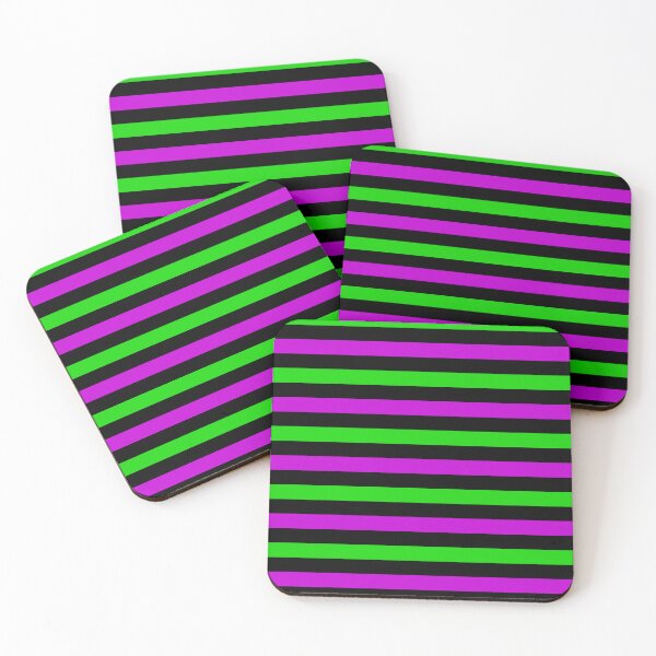 Item preview, Purple and Green Stripes Design Black  designed and sold by PatternTitan.