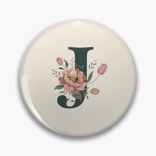 Item preview, Blush pink Floral Letter J Monogram Botanical designed and sold by ITCHAWAWAA.