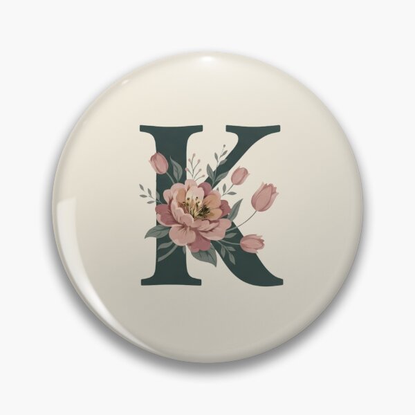 Item preview, Blush pink Floral Letter K Monogram Botanical designed and sold by ITCHAWAWAA.
