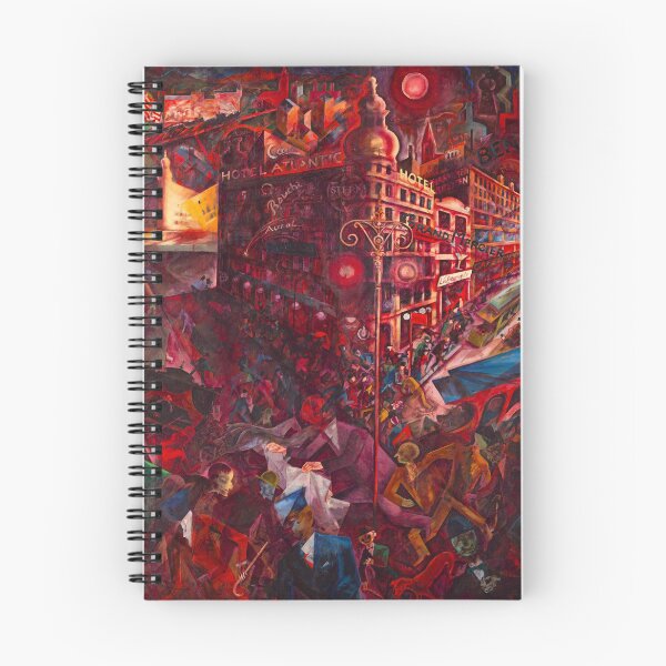 Item preview, Metropolis bustling cityscape art print cubism futurism painting by George Grosz designed and sold by Jéanpaul  Ferro.
