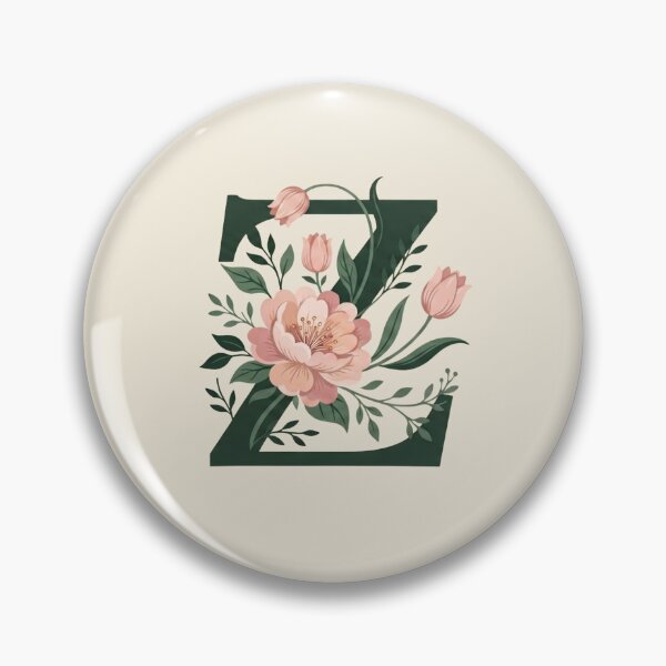 Item preview, Blush pink Floral Letter Z Monogram Botanical designed and sold by ITCHAWAWAA.