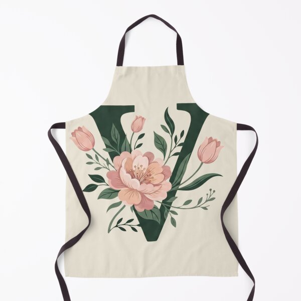 Item preview, Blush pink Floral Letter V Monogram Botanical designed and sold by ITCHAWAWAA.