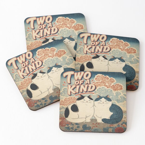 Item preview, Two of a Kind – Japanese Garden Cats designed and sold by INITIAL SHIBA.