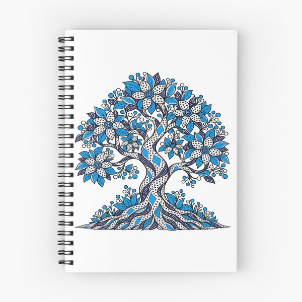 Item preview, Blue Floral Tree of Life – Elegant Botanical Folk Art designed and sold by Awarrie.
