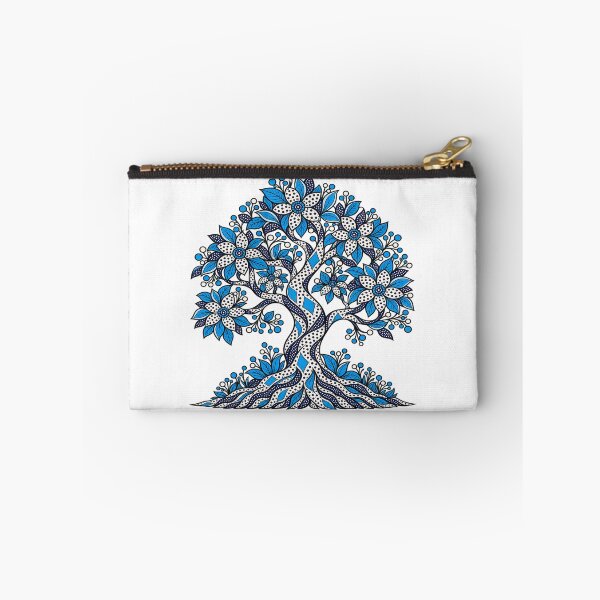 Item preview, Blue Floral Tree of Life – Elegant Botanical Folk Art designed and sold by Awarrie.