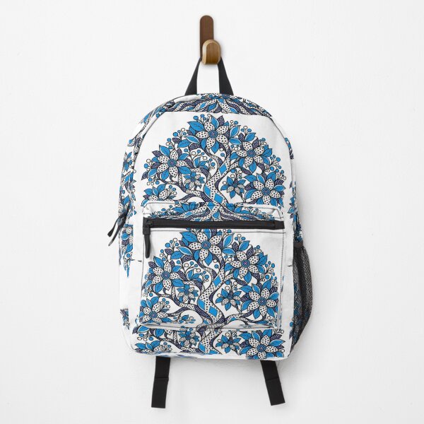 Item preview, Blue Floral Tree of Life – Elegant Botanical Folk Art designed and sold by Awarrie.