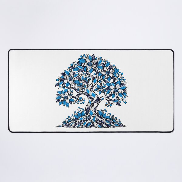 Item preview, Blue Floral Tree of Life – Elegant Botanical Folk Art designed and sold by Awarrie.