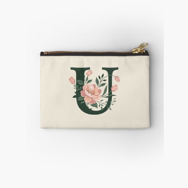 Item preview, Blush pink Floral Letter U Monogram Botanical designed and sold by ITCHAWAWAA.