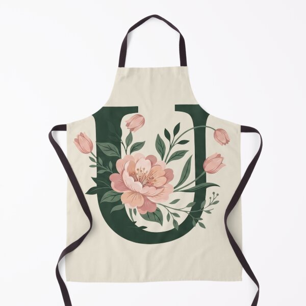 Item preview, Blush pink Floral Letter U Monogram Botanical designed and sold by ITCHAWAWAA.