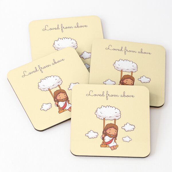 Item preview, Loved From Above Jesus Art - Cute Kawaii yellow sky Illustration designed and sold by Dany and Dom.