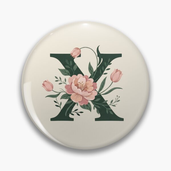 Item preview, Blush pink Floral Letter X Monogram Botanical designed and sold by ITCHAWAWAA.
