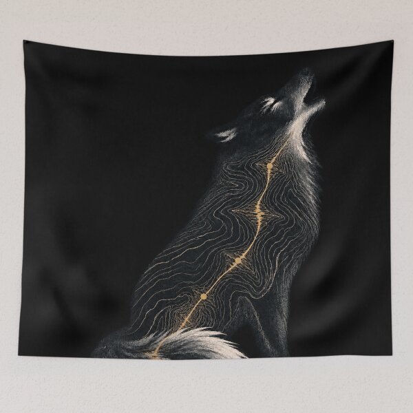 Item preview, Howling Wolf – Topographic Soundwave Art designed and sold by Qenlo.