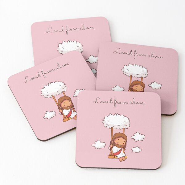 Item preview, Loved From Above Jesus Art - Cute Kawaii Pink sky Illustration designed and sold by Dany and Dom.