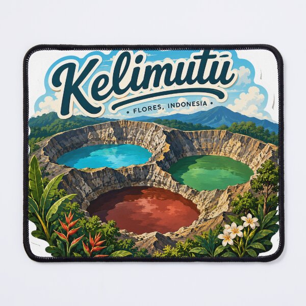 Item preview, Kelimutu Flores Indonesia – Three Volcanic Lakes Travel Sticker designed and sold by ChicClicker.