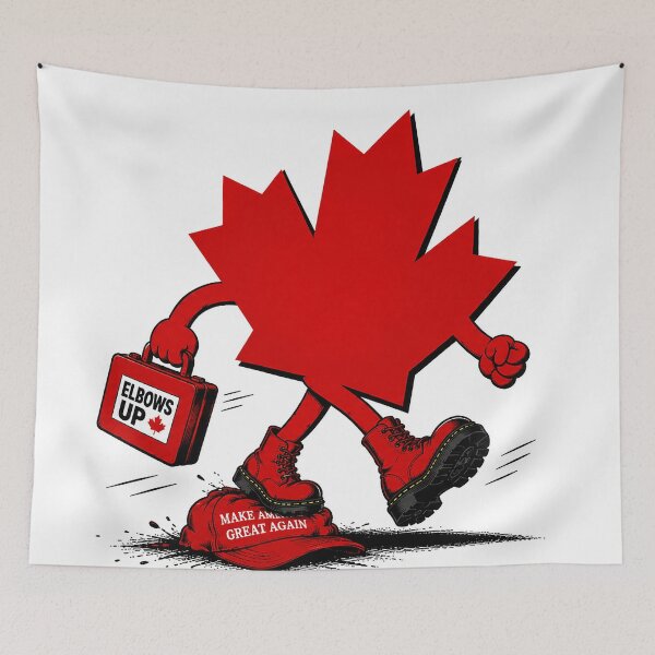Item preview, Elbows Up Canada Maple Leaf Satire designed and sold by inVinnieVeritas.