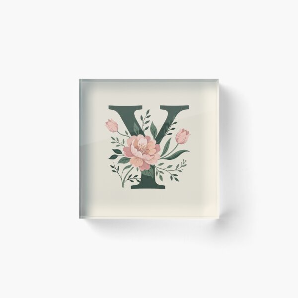 Item preview,  Blush pink Floral Letter Y Monogram Botanical designed and sold by ITCHAWAWAA.