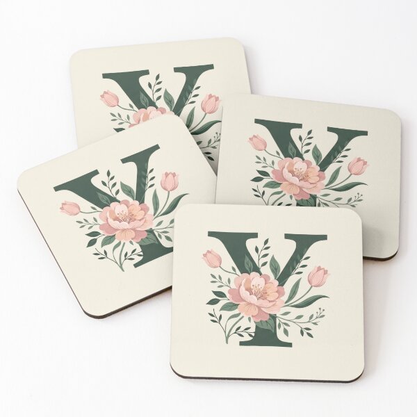 Item preview,  Blush pink Floral Letter Y Monogram Botanical designed and sold by ITCHAWAWAA.