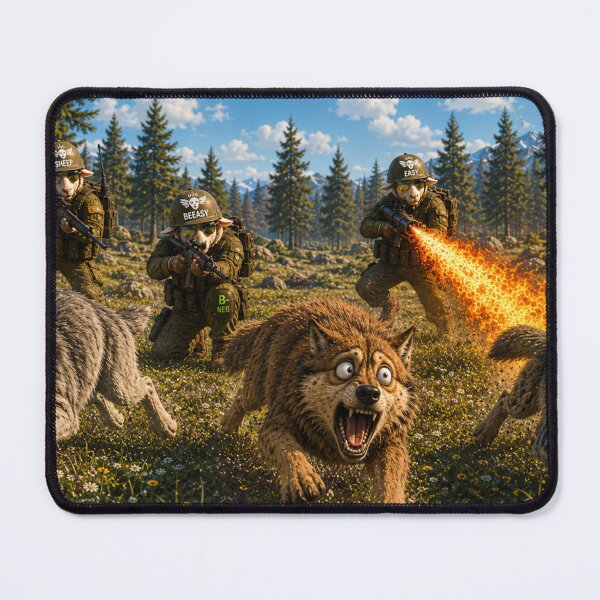 Item preview, Sheep fighting back against the wolves designed and sold by VECINDARIO MULTIVERSO.