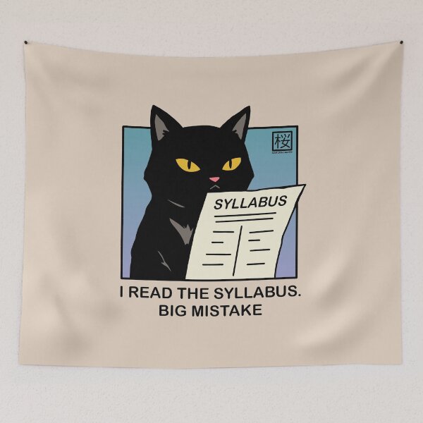 Item preview, College Syllabus Black Cat Humor designed and sold by SakuraHaven.