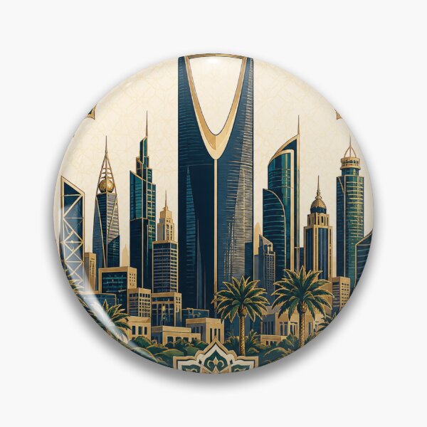 Item preview, Riyadh Skyline Saudi Arabia | Kingdom Centre Tower Sticker designed and sold by DesertInkArt.