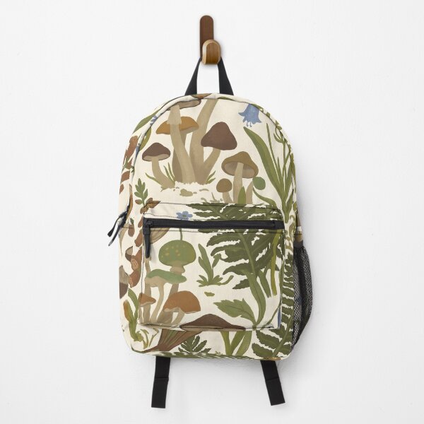 Item preview, Cottagecore Botanical Pattern of Forest Mushrooms and Ferns designed and sold by Pattique.